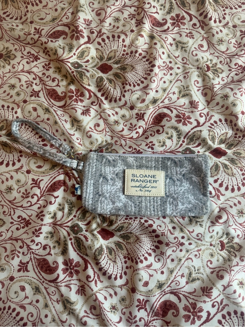 Sloane Ranger Gray Patterned Wristlet Wallet